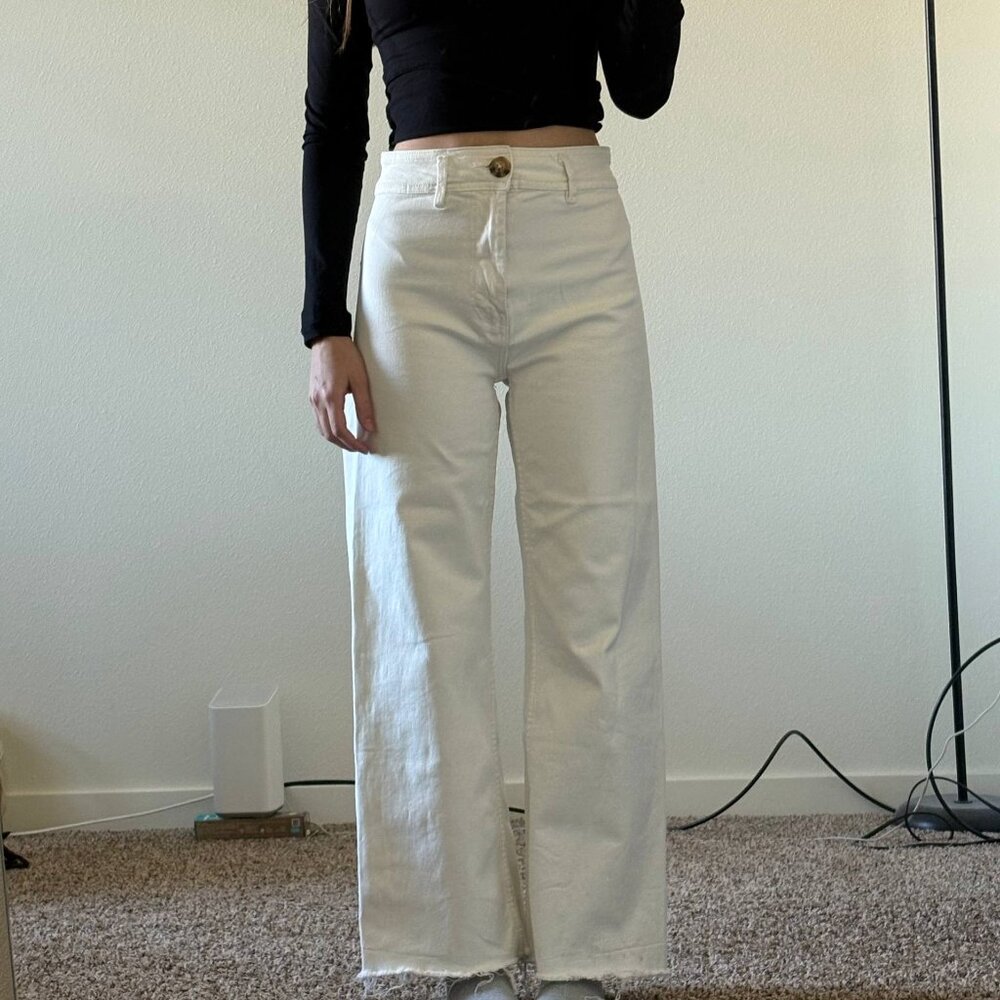 Women’s White Wide Leg Jeans